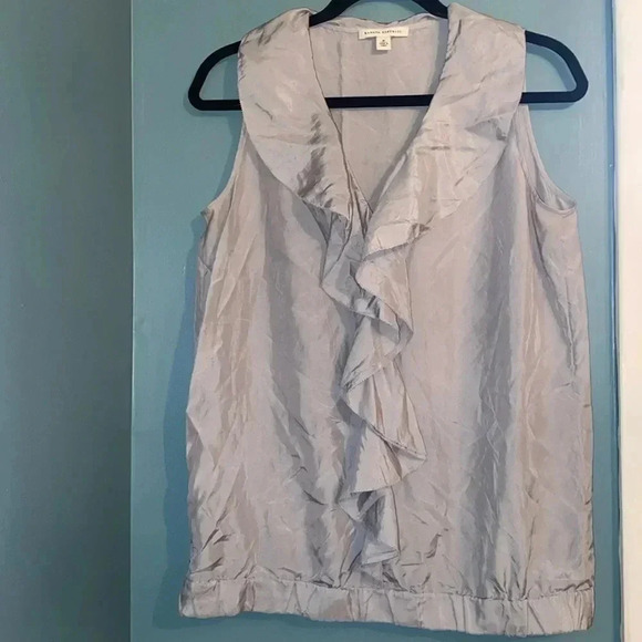 Banana Republic sleeveless 100% silk ruffle women’s top - size medium - Picture 1 of 5